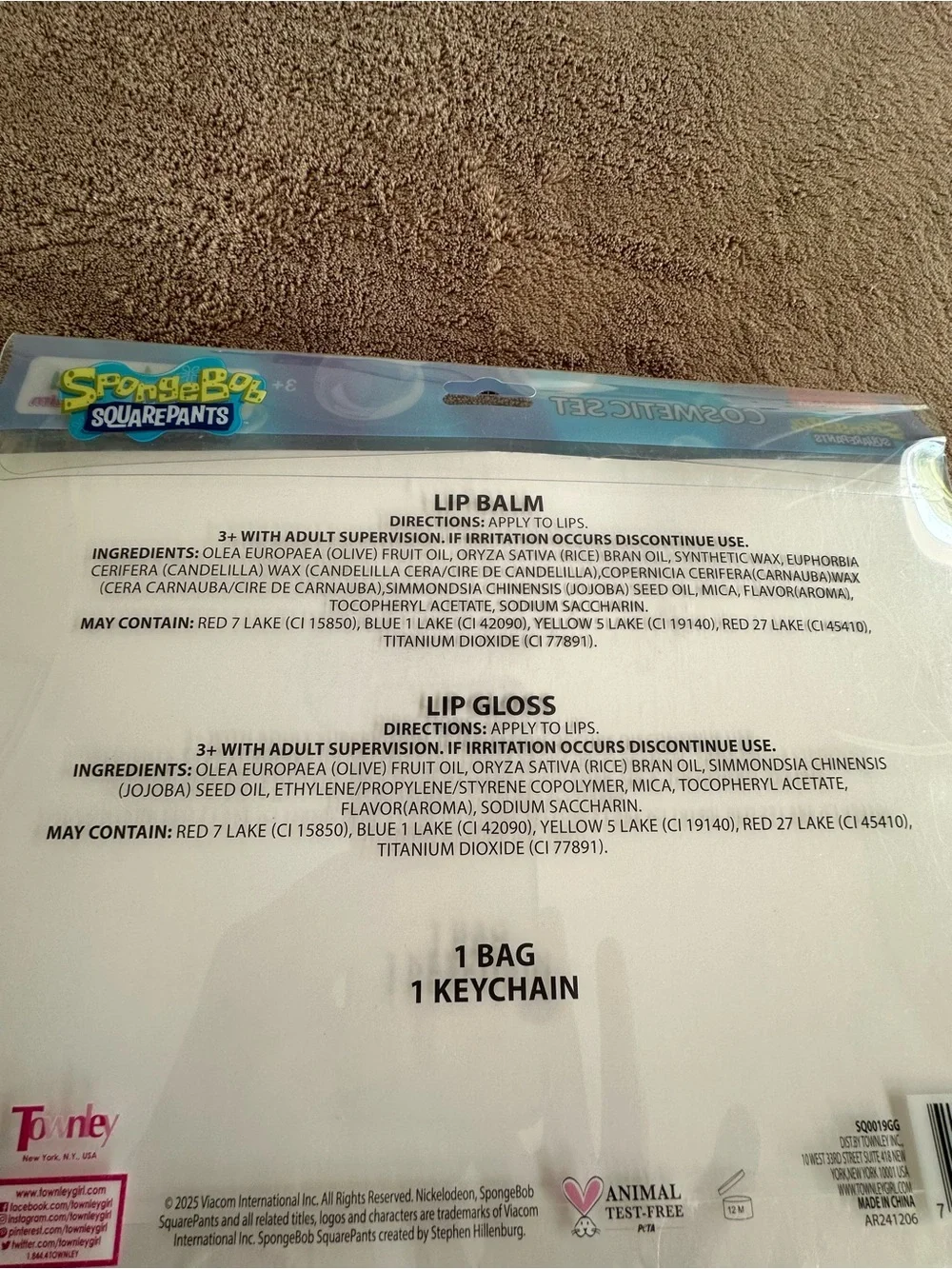 SpongeBob SquarePants Kids' Yellow Cosmetic Set
